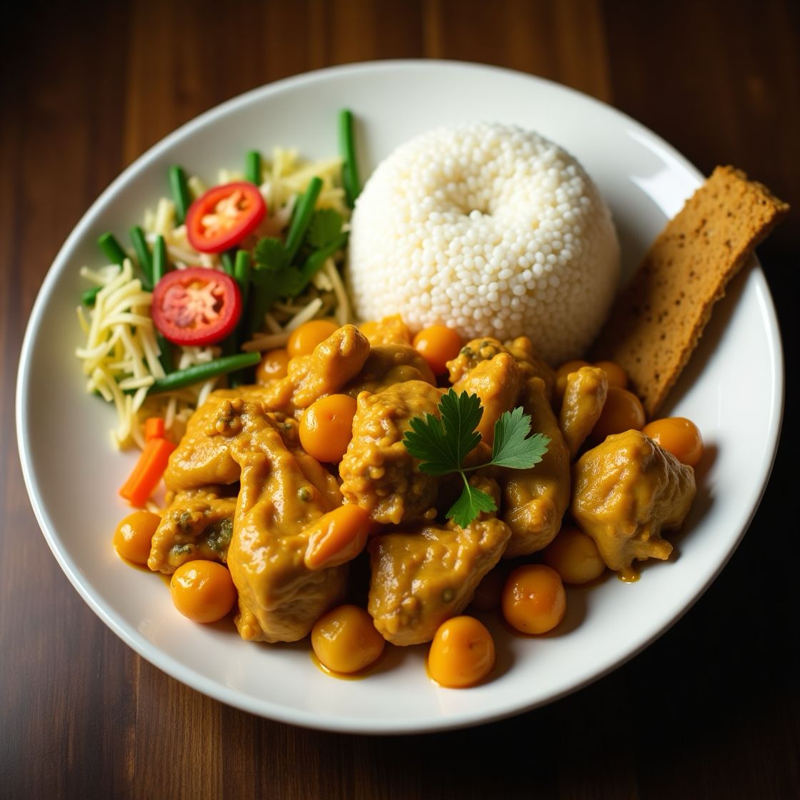 Nasi + Ayam Halia & Sayur Rebus