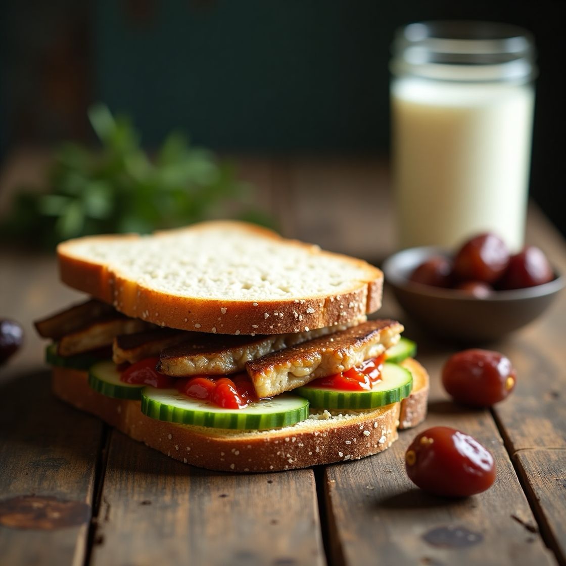 Sardine Sandwich with Milk